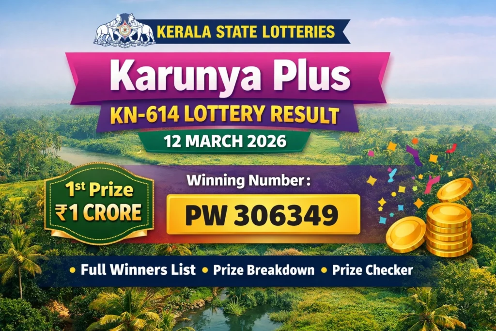 Karunya Plus KN-614 Kerala Lottery Result 12 March 2026 First Prize Winner ₹1 Crore